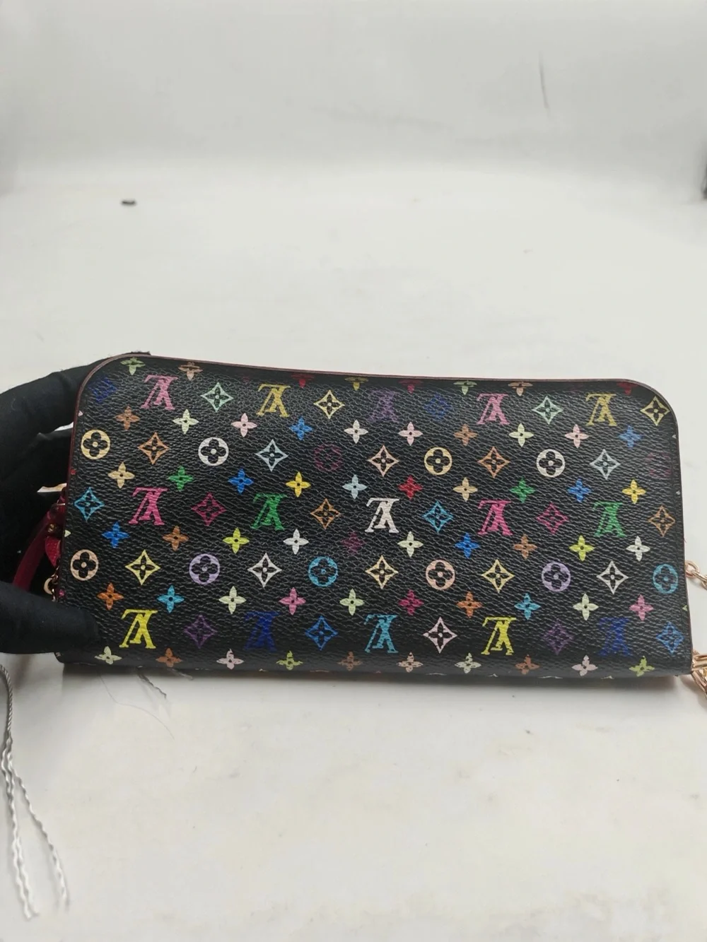 Louis Vuitton Black Multicolor Monogram Zip Around Wallet